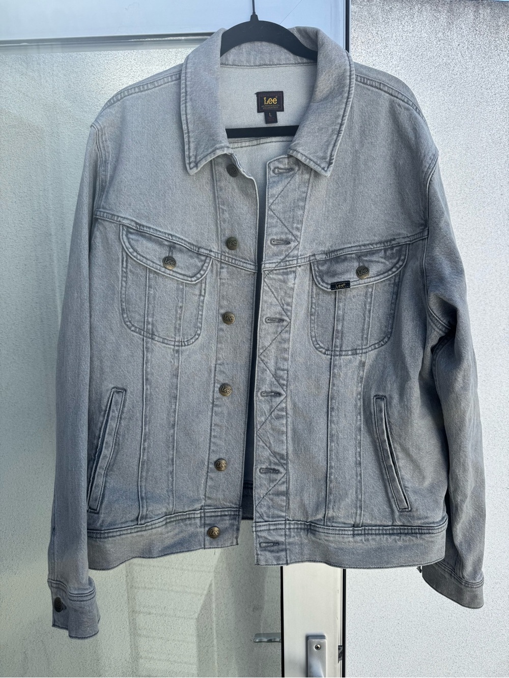 Lee Light Gray Washed Denim Jacket